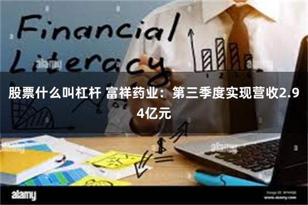 股票什么叫杠杆 富祥药业：第三季度实现营收2.94亿元