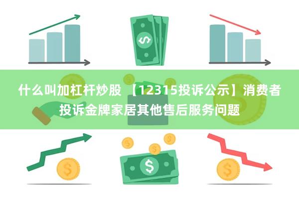 什么叫加杠杆炒股 【12315投诉公示】消费者投诉金牌家居其他售后服务问题
