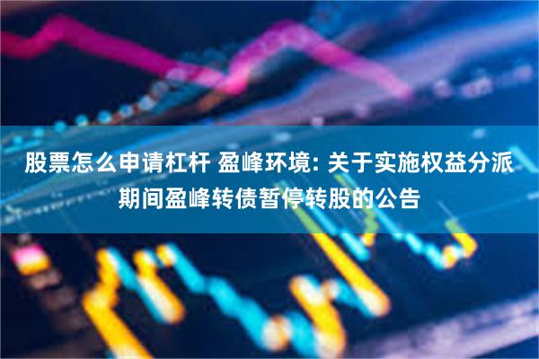 股票怎么申请杠杆 盈峰环境: 关于实施权益分派期间盈峰转债暂停转股的公告