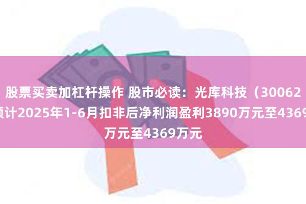 股票买卖加杠杆操作 股市必读：光库科技（300620）预计2025年1-6月扣非后净利润盈利3890万元至4369万元