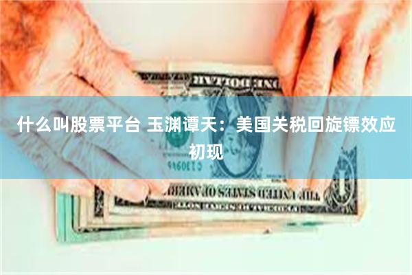 什么叫股票平台 玉渊谭天：美国关税回旋镖效应初现